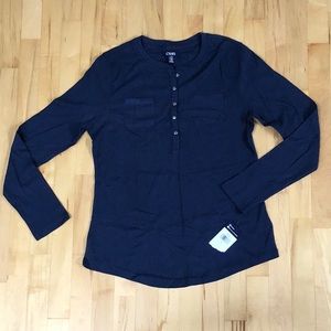 NWT Chaps size L ribbed Henley shirt